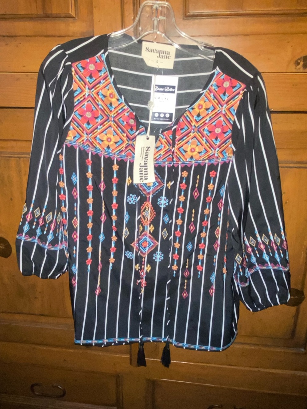 NWT Savanna Jane Embroidered Tunic Top Small